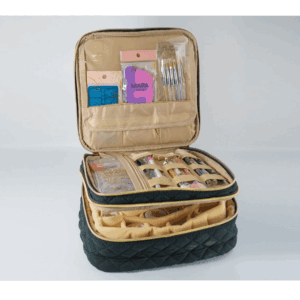 MALETA ORGANIZADORA PARA ESMALTES + PINCELES 1 NIVEL ACOLCHADA
