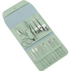 SET DE HERRAMIENTAS X12 MANICURA ESTUCHE PEQ. CUERO
