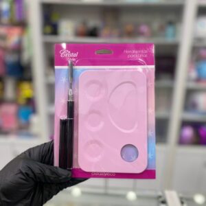 PALETA MEZCLADORA METALICA COLORES + PINCEL CON ESPATULA