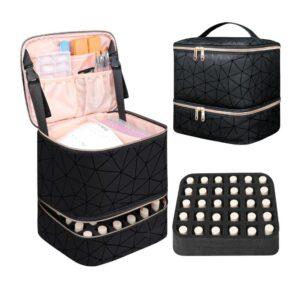 MALETA ORGANIZ. ESMALTES+LAMPARA X2 NIVELES